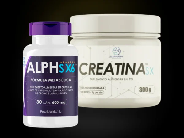 1 pote - Creatina SX + 1 pote de ALPH SX6