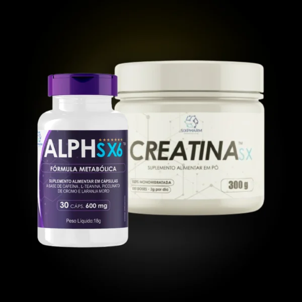 1 pote - Creatina SX + 1 pote de ALPH SX6