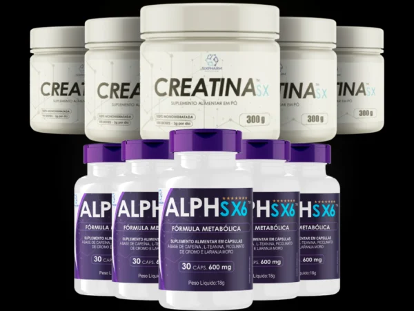 5 potes - Creatina SX + 5 potes de ALPH SX6